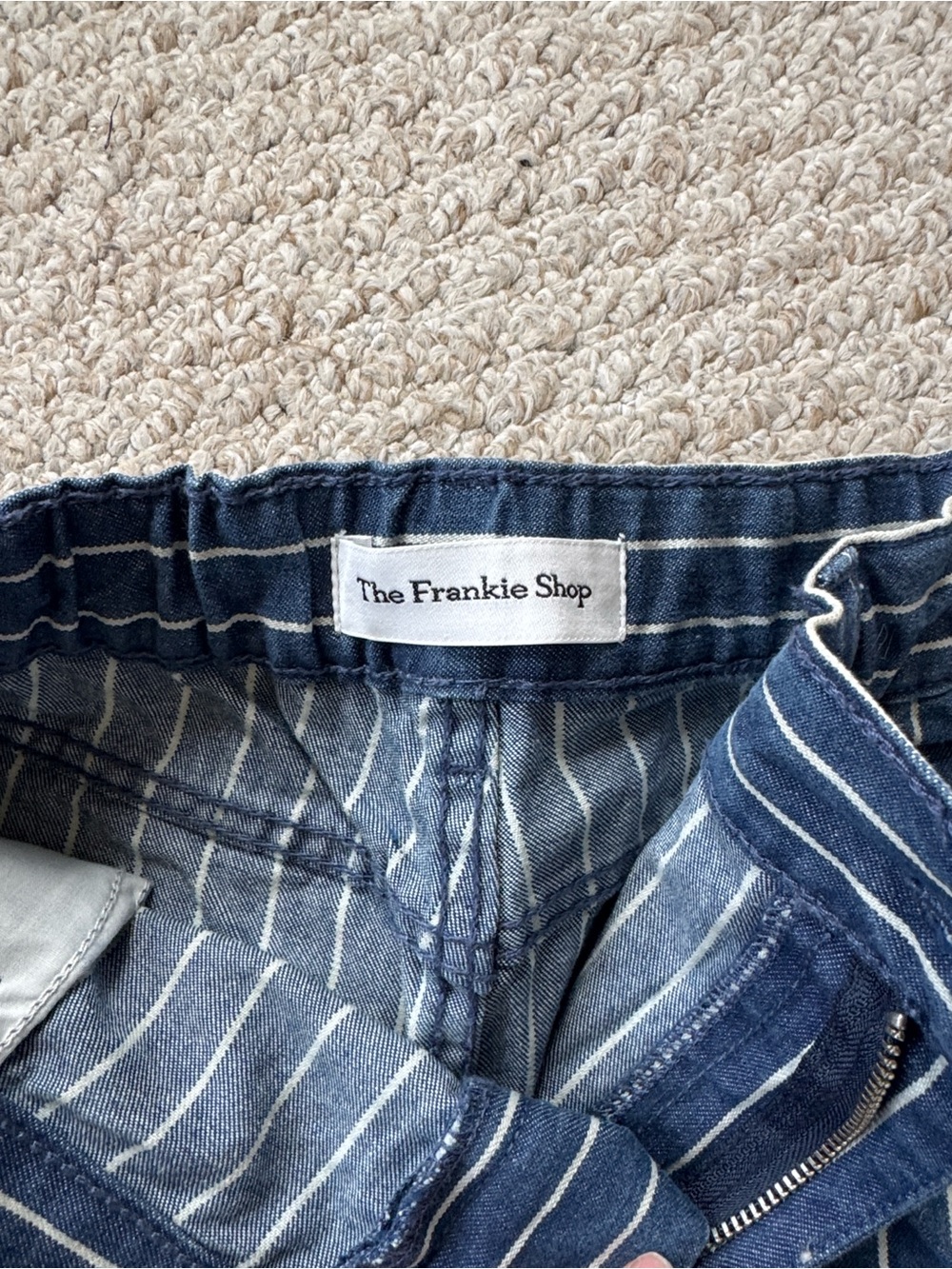 The Frankie Shop Striped Blue Denim Pants